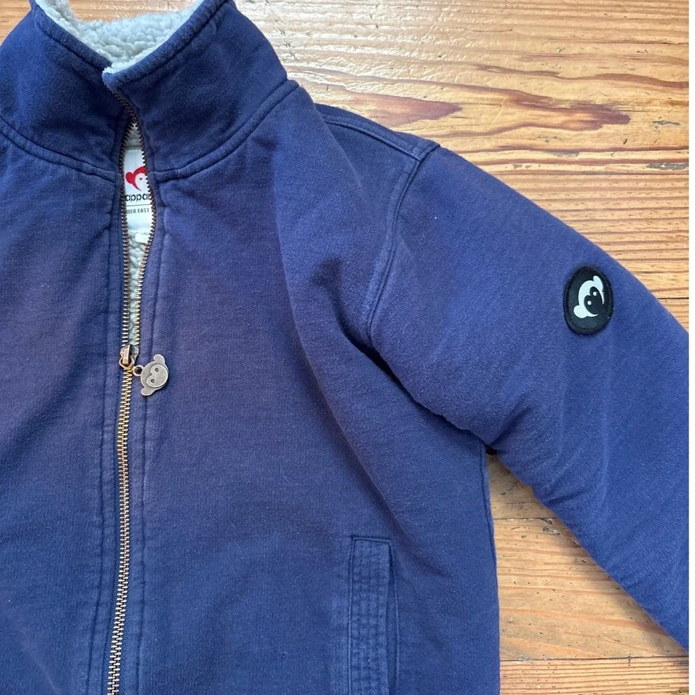 Appaman Bomber Jacket Kids Blue‎ Good Sherpa Lined Full Zip Mock Neck SIZE 6